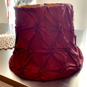 Satin pin tuck burgundy lamp shade